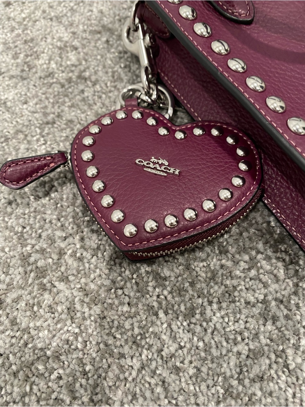 NWT Coach North South Mini Tote With Rivets Leather Bag Long Strap CM248 - Picture 3 of 8